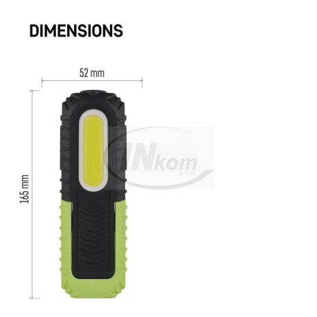 svietidlo ručné LED 5W COB 400lm magnet nabíjacie 2000mAh